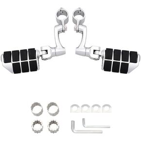 Motorcycle Highway Footpegs,Univeral Highway Peg for Harley Touring Softail Dyna Sportster Honda Kawasaki Suzuki Yamaha Indian Victory w/ 25-35mm 1'',1.25'',1.3'' Engine Guards/Tubing