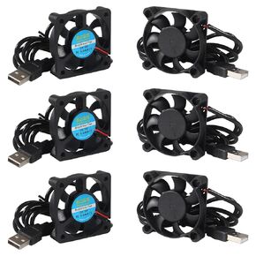 6Pcs 40mm Fan USB 40mm x10mm Brushless Cooling Fan DC 5V USB Brushless Cooling Fan 40X40X10mm Oil Bearing 4010 Small Computer Fan USB Connector for 3D Printer