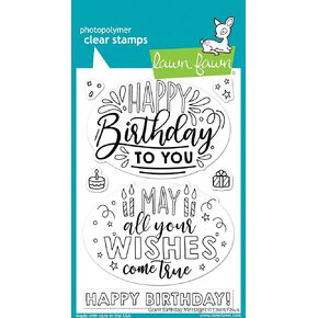 LAWN FAWN Clear Stamps 4"X6"-Giant Birthday Messages, White