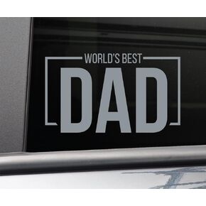World's Best Dad Vinyl Decal Laptop Car Truck Bumper Window Sticker, 5.5" x 3.25", Charcoal