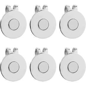 6pcs Golf Ball Marker Hat Clips, Magnetic Ball Marker Metal Strong Magnet Golf Ball Marker Holder for Golf Hats Caps Pants Gloves Belts Golf Accessories Women Men Gifts