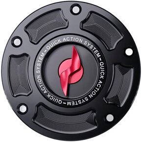 CNC Accessories Fuel Tank Cap Motorcycle Gas Cap Lightning Key Quick Action Cover Fit For Aprilia RSV4 Tuono V4 1100 RR For Ducati Monster 1100 Diavel Scrambler 1100 Panigale V2 V4 S (Black)