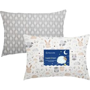 Baby Toddler Pillowcase,2 Packs 100% Cotton Pillow Cover for Kids Bedding,15x23 Pillowslip Case for Sleeping Fits Pillows Sized 13x18 or 14x19,Envelope Closure Travel Pillow Pillowcase（Animal Park）