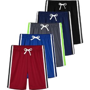 5 Pack Boys Athletic Shorts Boys Shorts Basketball Mesh Kids Soccer Running Gym Shorts Quick Dry Active Sports Shorts