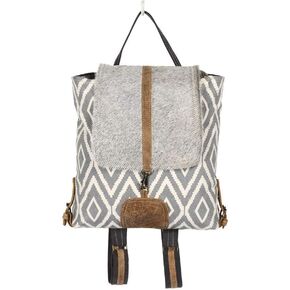 Myra Bag Artist's Impression Upcycled Canvas & Leather Backpack S-1333