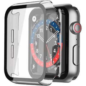 [2 Pack] Roity 40mm Case Built in Tempered Glass Screen Protector Compatible for Apple Watch Series 6 SE Series 5 Series 4 40mm, Ultra-Thin Hard PC Full Protective Cover for iWatch, Transparent