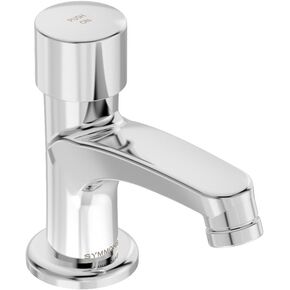 Symmons SLS-7000-DP4 SCOT Metering Lavatory Faucet with 4 in. Deck Plate in Polished Chrome (0.5 GPM)