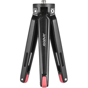 Andoer Mini Handheld Travel Desktop Tripod Camera Stand Holder Aluminum Alloy 11Lbs Load Capacity for Canon Nikon Sony DSLR for iPhone X 8 7s Plus Smartphone for GoPro 6 5 4 Action Sports Camera