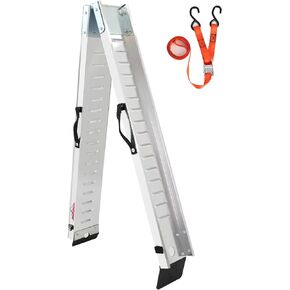 Ruedamann 7.5'L x 6.5" W Aluminum Loading Ramp, 400 lbs Capacity, Folding Lightweight Portable Motorcycle Ramp for Trucks, ATVs, UTVs, Car Tailgat, Ebiks, Pack of 1