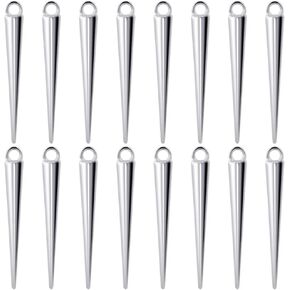 SUNNYCLUE 1 Box 50Pcs Spike Charms Beads Cone Charms Antique Silver Gothic Long Spikes Cones Tibetan Vintage Circular Goth Charm Bulk for Jewelry Making Charms Women DIY Necklaces Bracelets Crafts