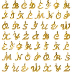 SAVITA 130pcs/5 Sets Lower Case ABC Letter Charms Mini Alphabet A-Z Zinc Alloy Bracelet Necklace Pendants for DIY Jewelry Making (Gold)