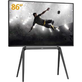 AVLT Studio Steel Quad TV Floor Stand for 65" to 86" VESA Screens - Supports Up to 132 LBS - Includes Anti-tip Restraint Kit (Black)