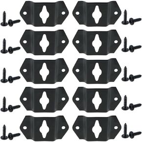 10PCS Wall Mount Bracket Speaker Wall Mount Bracket Speaker Rear Hook Black Metal Bracket Suitable for Bar Speaker and Photo and Clock Hanging