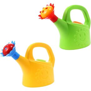 TOYANDONA 2PCS Watering Can Toys, Interesting Plastic Watering Can Toys Play House Garden Watering Can Toys for Children Beach Sand Toys (Random Color)
