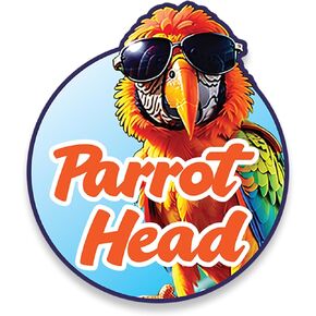 Parrot Head Decal Sticker - Jimmy Buffett - for Cars Trucks Windows Bumpers Laptops Walls Cups - 5.5 x 4.75 Inches