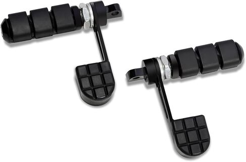 أوتاد قدم مع مسند للكعب، مساند قدم مضادة للاهتزاز مع دعم للكعب/ ركاب لدراجة Harley Sportster Softail Dyna FXWG FXR، أسود in Kuwait