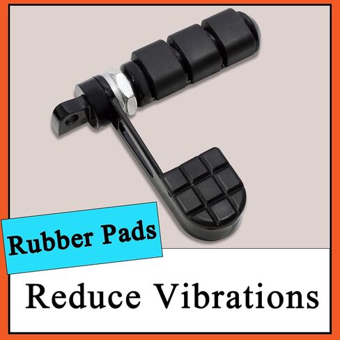 أوتاد قدم مع مسند للكعب، مساند قدم مضادة للاهتزاز مع دعم للكعب/ ركاب لدراجة Harley Sportster Softail Dyna FXWG FXR، أسود in Kuwait