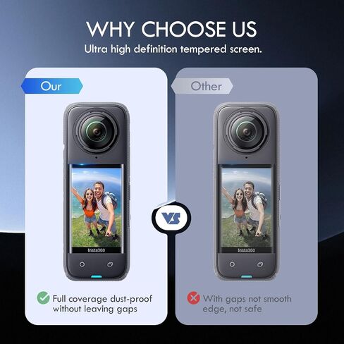 2 Pack Insta 360 X4 Screen Protector Film,Insta360 X4 Screen Protector for Insta360 X4 Accessories,Curved Edges for Seamless Fit,Tempered Glass LCD Display Film,Ultra HD,9H Hardness,Scratch Resistant in Saudi Arabia