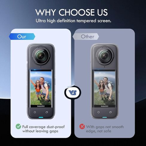 2 Pack Insta 360 X4 Screen Protector Film,Insta360 X4 Screen Protector for Insta360 X4 Accessories,Curved Edges for Seamless Fit,Tempered Glass LCD Display Film,Ultra HD,9H Hardness,Scratch Resistant in Saudi Arabia