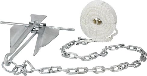 Extreme Max 3006.6717 Complete Slip Ring Anchor Kit with Rope / Anchor Chain / Shackle - #7 / 4.5 lbs. in Saudi Arabia