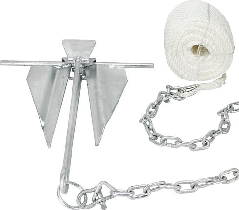 Extreme Max 3006.6717 Complete Slip Ring Anchor Kit with Rope / Anchor Chain / Shackle - #7 / 4.5 lbs. in Saudi Arabia