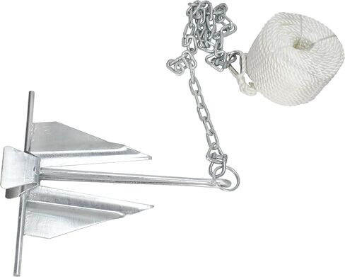 Extreme Max 3006.6717 Complete Slip Ring Anchor Kit with Rope / Anchor Chain / Shackle - #7 / 4.5 lbs. in Saudi Arabia