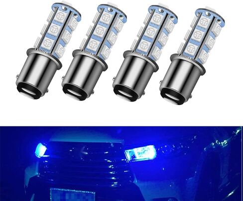 Pack-4 Car Led Lights, 360 Degrees Reversing Lights, Turn Signal Light Bulbs, Aluminum Brake Lights, Automotive Bulbs Replacements, Universal for Most Cars, Trucks (Blue #3604) in Saudi Arabia