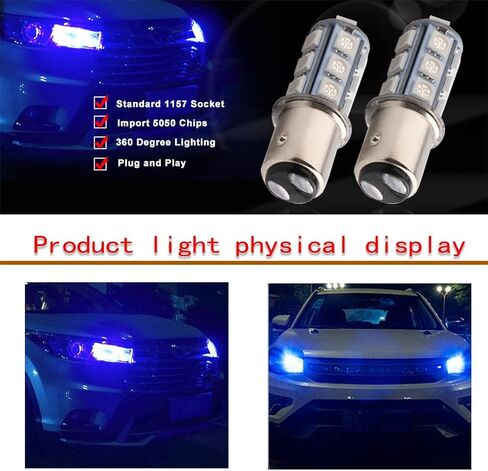 Pack-4 Car Led Lights, 360 Degrees Reversing Lights, Turn Signal Light Bulbs, Aluminum Brake Lights, Automotive Bulbs Replacements, Universal for Most Cars, Trucks (Blue #3604) in Saudi Arabia