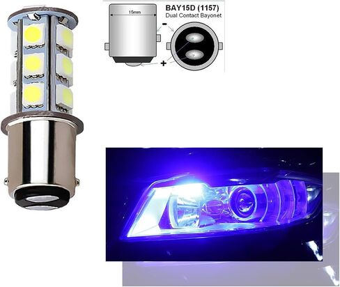 Pack-4 Car Led Lights, 360 Degrees Reversing Lights, Turn Signal Light Bulbs, Aluminum Brake Lights, Automotive Bulbs Replacements, Universal for Most Cars, Trucks (Blue #3604) in Saudi Arabia