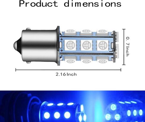 Pack-4 Car Led Lights, 360 Degrees Reversing Lights, Turn Signal Light Bulbs, Aluminum Brake Lights, Automotive Bulbs Replacements, Universal for Most Cars, Trucks (Blue #3604) in Saudi Arabia