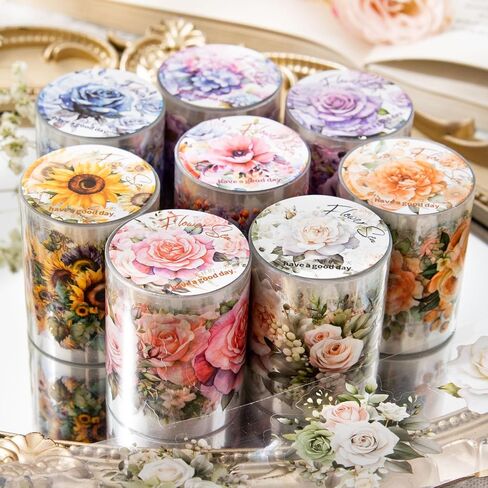 8 قطع من أشرطة Meet The Sea of ​​Flowers، أشرطة كرتونية للحيوانات الأليفة رائعة لمستلزمات مجلة الرصاص والفنون وسجل القصاصات والحرف اليدوية اليدوية والمخططين (yujianhuahai) in Kuwait