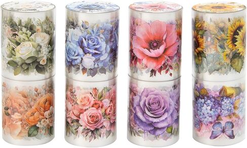 8 قطع من أشرطة Meet The Sea of ​​Flowers، أشرطة كرتونية للحيوانات الأليفة رائعة لمستلزمات مجلة الرصاص والفنون وسجل القصاصات والحرف اليدوية اليدوية والمخططين (yujianhuahai) in Kuwait