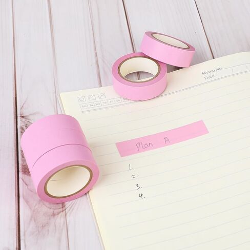 6 Rolls Pink Masking Tape Pink Washi Tape 0.6 Inch x 11 Yards Decorative Masking Tape Self-Adhesive Colorful Craft Art Paper Tape Painters Tape for Decor Scrapbooks DIY Crafts Gift(Pink) in Saudi Arabia