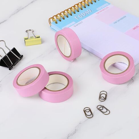 6 Rolls Pink Masking Tape Pink Washi Tape 0.6 Inch x 11 Yards Decorative Masking Tape Self-Adhesive Colorful Craft Art Paper Tape Painters Tape for Decor Scrapbooks DIY Crafts Gift(Pink) in Saudi Arabia