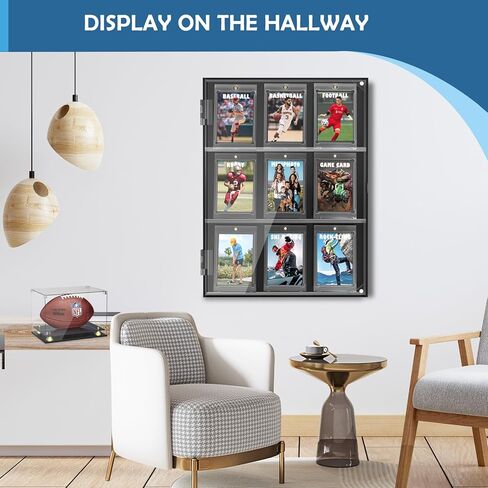 حافظة عرض بطاقة البيسبول من الأكريليك من Leffis، إطار عرض بطاقة رياضية مثبت على الحائط مع حماية من الأشعة فوق البنفسجية، حافظة عرض بطاقة التداول مع باب مغناطيسي لمجموعة بطاقات تداول كرة القدم وكرة السلة والهوكي in Kuwait