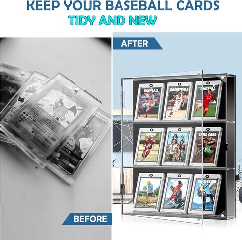 حافظة عرض بطاقة البيسبول من الأكريليك من Leffis، إطار عرض بطاقة رياضية مثبت على الحائط مع حماية من الأشعة فوق البنفسجية، حافظة عرض بطاقة التداول مع باب مغناطيسي لمجموعة بطاقات تداول كرة القدم وكرة السلة والهوكي in Kuwait