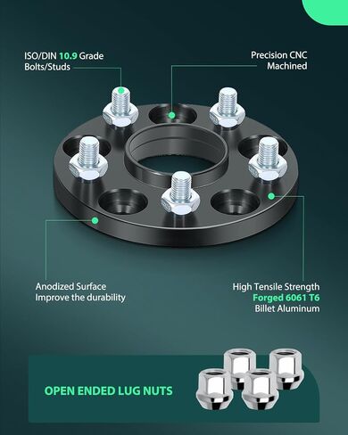 SCITOO 5 Lug 5x4.5 Wheel Spacers 15mm Studs 12x1.5 Bore 64.1mm Wheel Spacers 5x114.3mm Compatible with for TLX Wheel Spacers for TSX Wheel Spacers for Accord Crosstour Wheel Spacers Set of 2 in Saudi Arabia