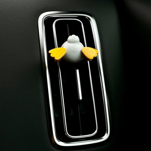 زينة ومشبك فتحة تهوية السيارة بشكل ظريف على شكل بطة مع جهاز معطر للهواء برائحة طبيعية وإعادة التعبئة، وإكسسوارات العلاج العطري للسيارة والديكور الداخلي in Kuwait