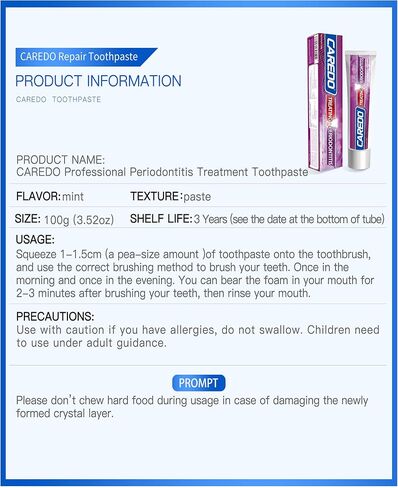Toothpaste Healing Periodontitis, The ONLY Periodontal Toothpaste for Periodontal Disease Treatment Remove Plaque Tartar, Remineralize Avoid Loose and Falling Off Teeth (3.52 Oz * 2 Packs) in Saudi Arabia