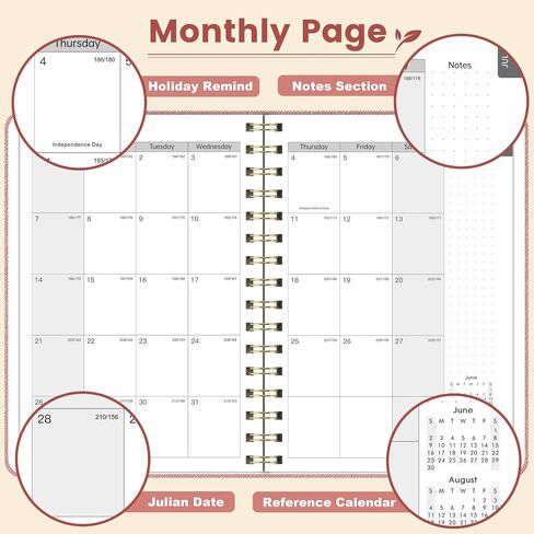 2024-2025 Appointment Book - Daily Hourly Planner 2024-2025, 6.4" x 8.5", JUL. 2024 - DEC. 2025, Weekly Appointment Book with 30-Minute Interval + Soft Cover + Twin-Wire Binding + Printed Tabs - Pink in Saudi Arabia