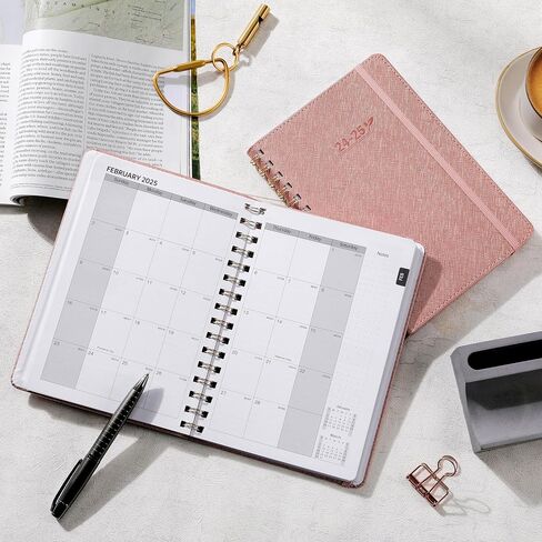 2024-2025 Appointment Book - Daily Hourly Planner 2024-2025, 6.4" x 8.5", JUL. 2024 - DEC. 2025, Weekly Appointment Book with 30-Minute Interval + Soft Cover + Twin-Wire Binding + Printed Tabs - Pink in Saudi Arabia