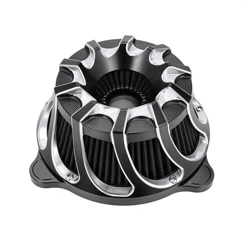 طقم نظام فلتر مدخل منظف الهواء لـ Dyna/FXR EVO & Twin Cam 1993-2017 Softail EVO & Twin Cam 2000-2015 طقم فلتر منقي هواء قطع Cnc للتجول في Road King Street Glide1993-2007 (أسود) in Kuwait