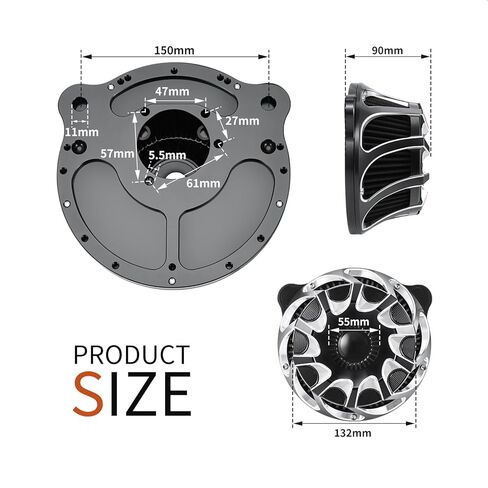 طقم نظام فلتر مدخل منظف الهواء لـ Dyna/FXR EVO & Twin Cam 1993-2017 Softail EVO & Twin Cam 2000-2015 طقم فلتر منقي هواء قطع Cnc للتجول في Road King Street Glide1993-2007 (أسود) in Kuwait