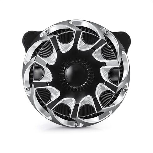 طقم نظام فلتر مدخل منظف الهواء لـ Dyna/FXR EVO & Twin Cam 1993-2017 Softail EVO & Twin Cam 2000-2015 طقم فلتر منقي هواء قطع Cnc للتجول في Road King Street Glide1993-2007 (أسود) in Kuwait