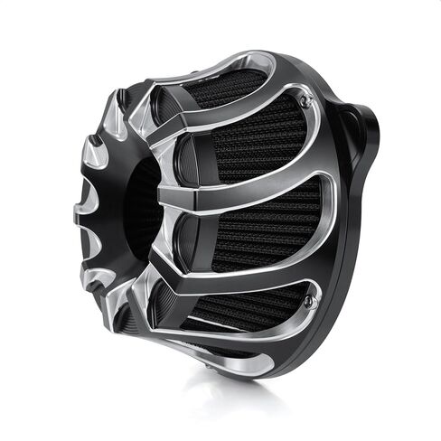 طقم نظام فلتر مدخل منظف الهواء لـ Dyna/FXR EVO & Twin Cam 1993-2017 Softail EVO & Twin Cam 2000-2015 طقم فلتر منقي هواء قطع Cnc للتجول في Road King Street Glide1993-2007 (أسود) in Kuwait