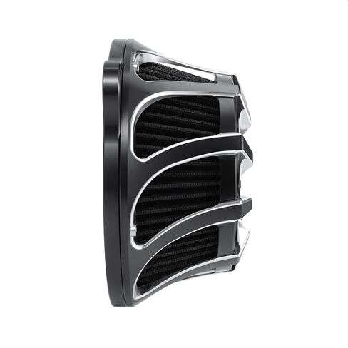 طقم نظام فلتر مدخل منظف الهواء لـ Dyna/FXR EVO & Twin Cam 1993-2017 Softail EVO & Twin Cam 2000-2015 طقم فلتر منقي هواء قطع Cnc للتجول في Road King Street Glide1993-2007 (أسود) in Kuwait