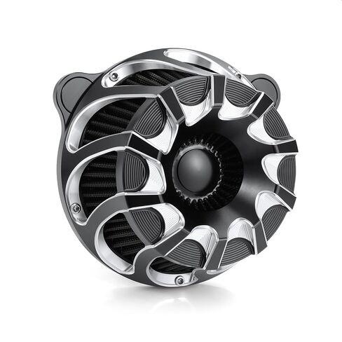 طقم نظام فلتر مدخل منظف الهواء لـ Dyna/FXR EVO & Twin Cam 1993-2017 Softail EVO & Twin Cam 2000-2015 طقم فلتر منقي هواء قطع Cnc للتجول في Road King Street Glide1993-2007 (أسود) in Kuwait