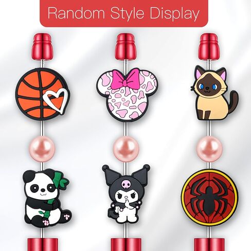 20Pcs Random Different Focal Beads for Pens, Silicone Cute Focal Beads Bulk for Bead Pens Keychain Bracelet Jewelry Making in Saudi Arabia
