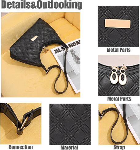 PORT&LOTUS Hobo Purses Small Under the Arm Shoulder Bag for Women Crescent Tote Bag(TWO-WAY Zipper Closure) in Saudi Arabia