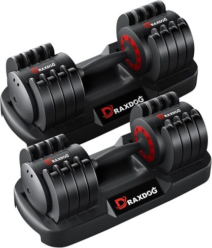 Adjustable Dumbbell 25LB/55LB, Free Weights Dumbbells Set, Free Weights Dumbbells Set, Weights Set for Home Gym QS in Saudi Arabia